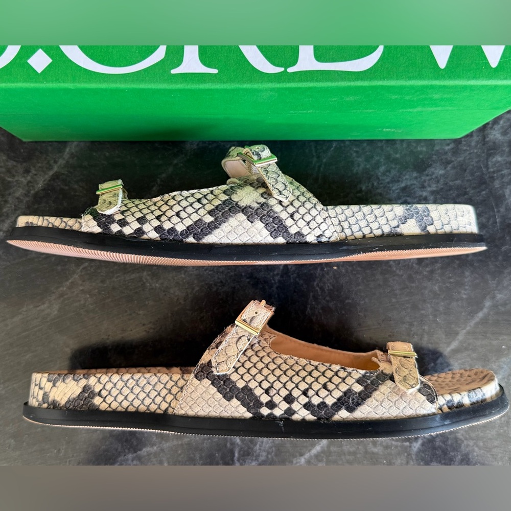 J. Crew Colby Snake Print Leather Sandals - Picture 2 of 7